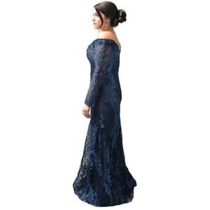 $1295 Rene Ruiz Collection Women's Green Floral Round Neck Gown Dress